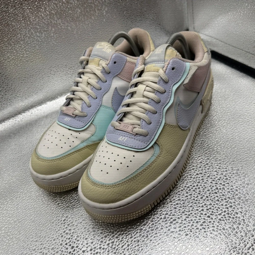 Size 10 Nike Air Force 1 Shadow Womens Pale Ivory Gold Excellent CI0919-106